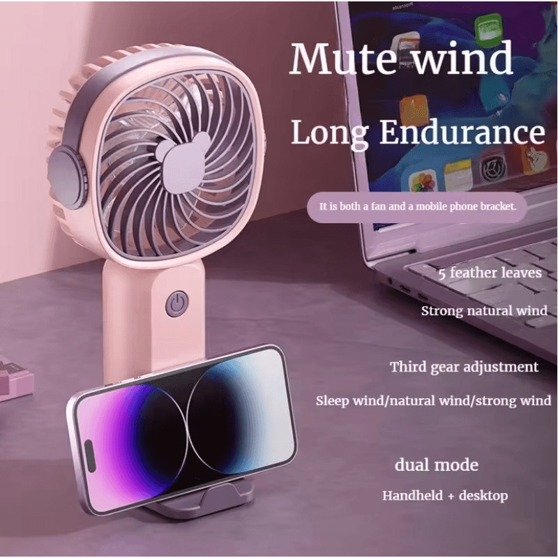 BreezeMate Mini USB Handheld Fan Portable Rechargeable Desktop Cooling Fan 0