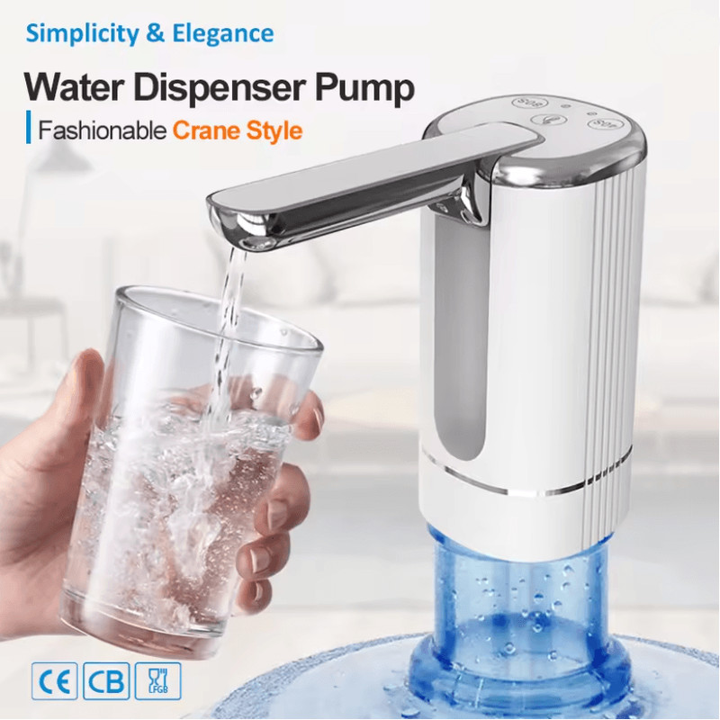 AquaFlow Foldable Electric Water Dispenser USB Rechargeable Automatic Pump 0