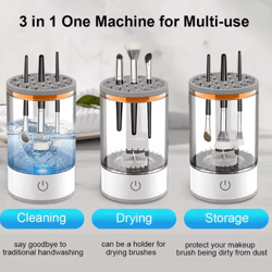 glowspin electric makeup brush cleaner automatic rechargeable cleaning tool