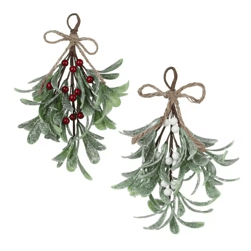 EverFrost Artificial Mistletoe Frosted Sprigs For Christmas Home Decoration 0