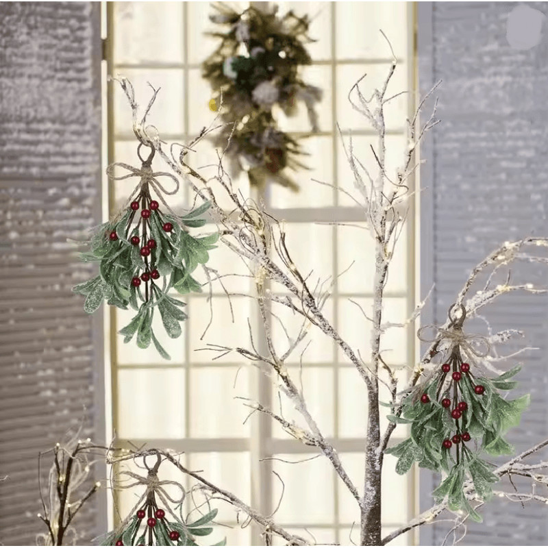 EverFrost Artificial Mistletoe Frosted Sprigs For Christmas Home Decoration 1