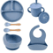LittleNest Silicone Baby Feeding Set NonSlip Suction Plate Straw Cup Wooden Utensils For Toddlers 10