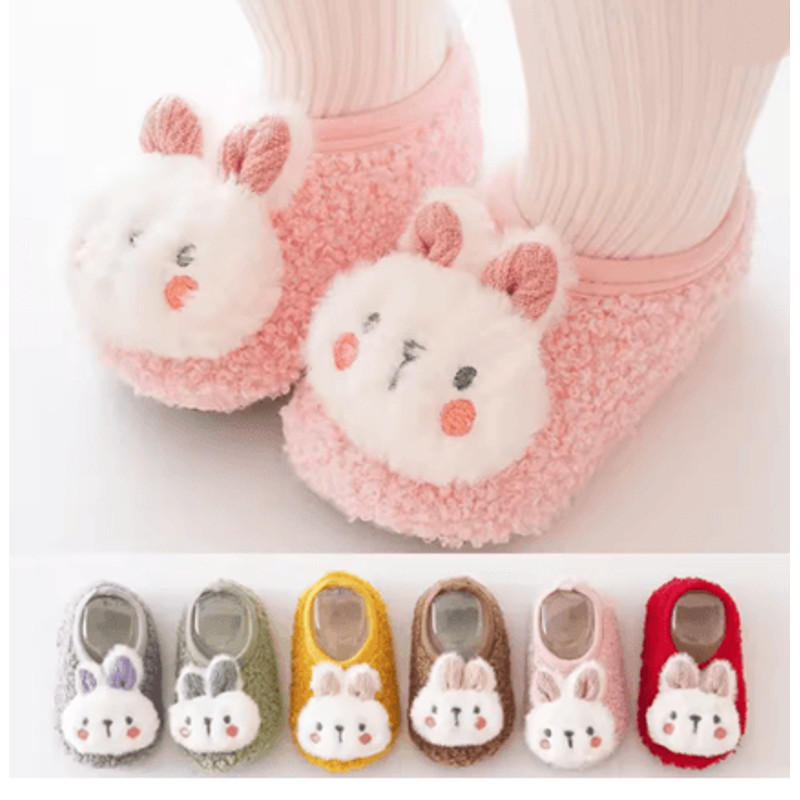 SnuggleBunny Plush Baby Floor Socks Soft NonSlip Toddler Slippers For Warmth And Comfort 0