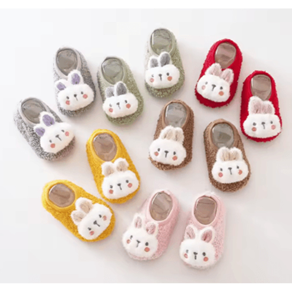 SnuggleBunny Plush Baby Floor Socks Soft NonSlip Toddler Slippers For Warmth And Comfort 1