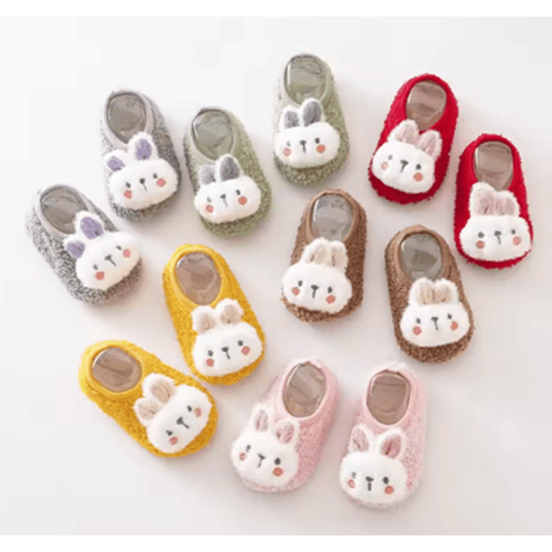 SnuggleBunny Plush Baby Floor Socks Soft NonSlip Toddler Slippers For Warmth And Comfort 1