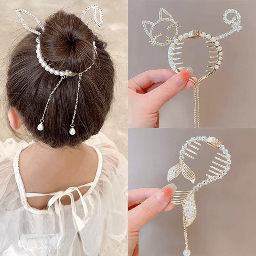 AngelGleam Tassel Hair Clip Elegant Wing And Pearl Hair Accessory For Girls And Women 1