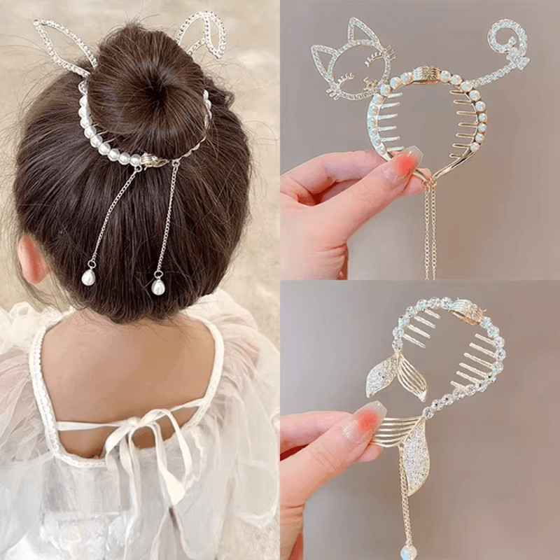 AngelGleam Tassel Hair Clip Elegant Wing And Pearl Hair Accessory For Girls And Women 1