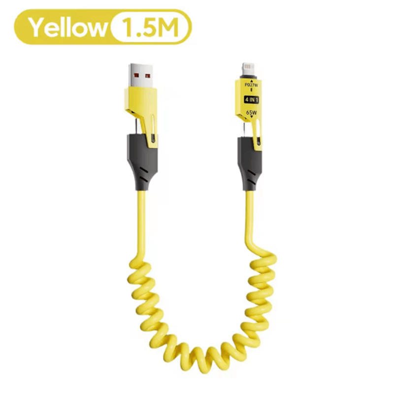 PowerLink 4 In 1 65W Fast Charging Cable Multi Port USB Type C Charger For IPhone Samsung Xiaomi H 3