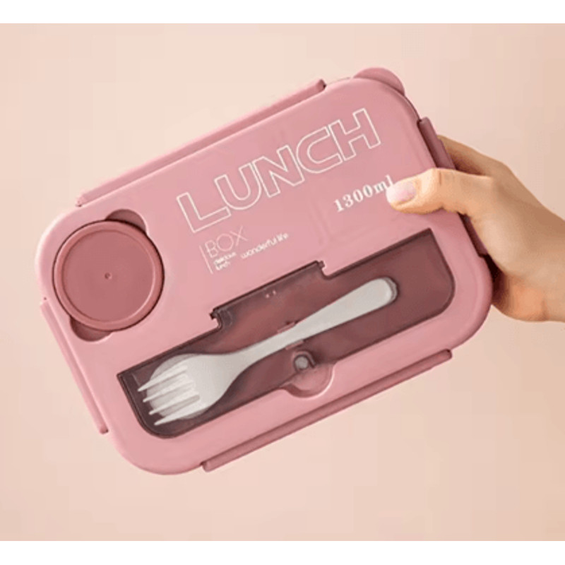 FreshPort 1300ML Bento Lunch Box With Fork And Spoon Leakproof Food Storage Container For Kids And 3