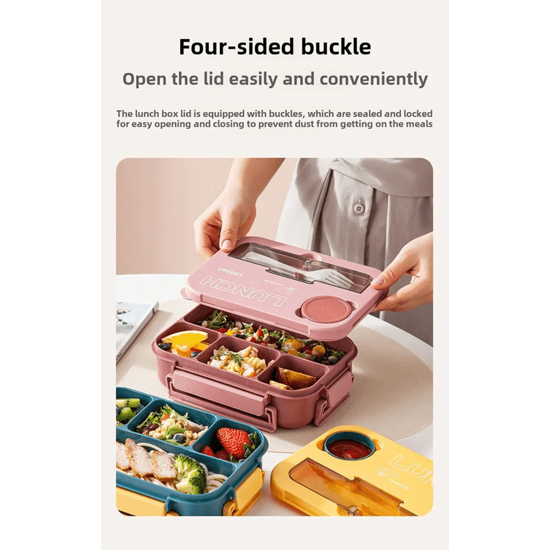 FreshPort 1300ML Bento Lunch Box With Fork And Spoon Leakproof Food Storage Container For Kids And 1