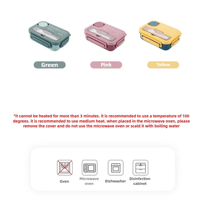 FreshPort 1300ML Bento Lunch Box With Fork And Spoon Leakproof Food Storage Container For Kids And 0