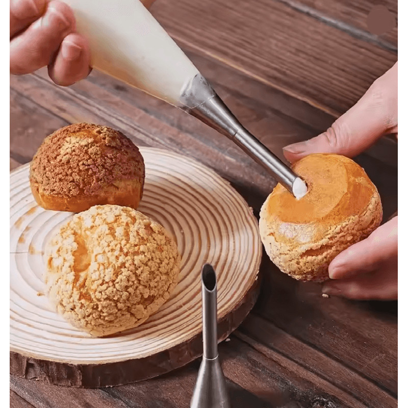 CremeCraft Stainless Steel Puff Nozzle Set For Cake And Pastry Decorating 0