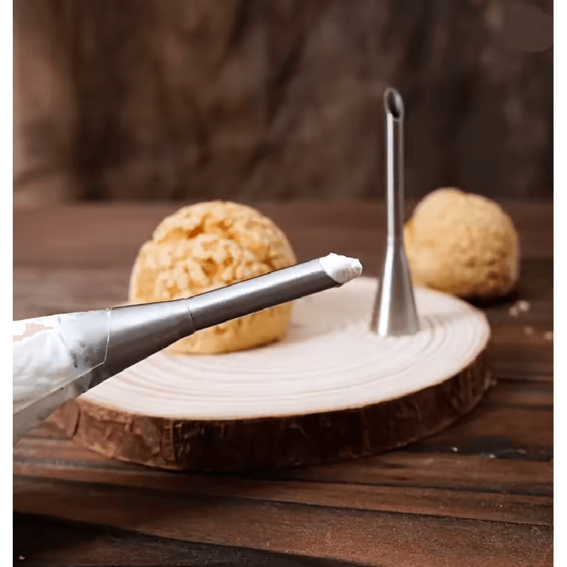 CremeCraft Stainless Steel Puff Nozzle Set For Cake And Pastry Decorating 1