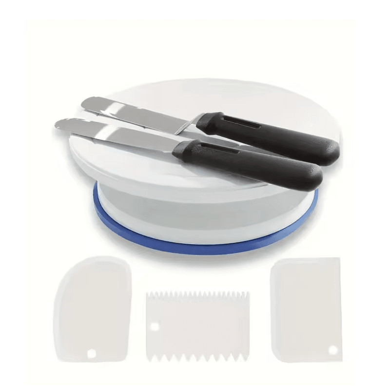 BakeEase 6 Piece Cake Turntable And Decorating Kit For Effortless Frosting And Design 5