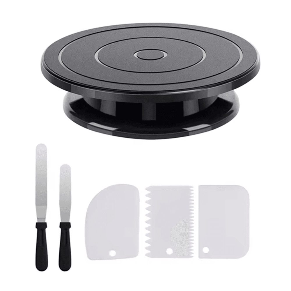 BakeEase 6 Piece Cake Turntable And Decorating Kit For Effortless Frosting And Design 6