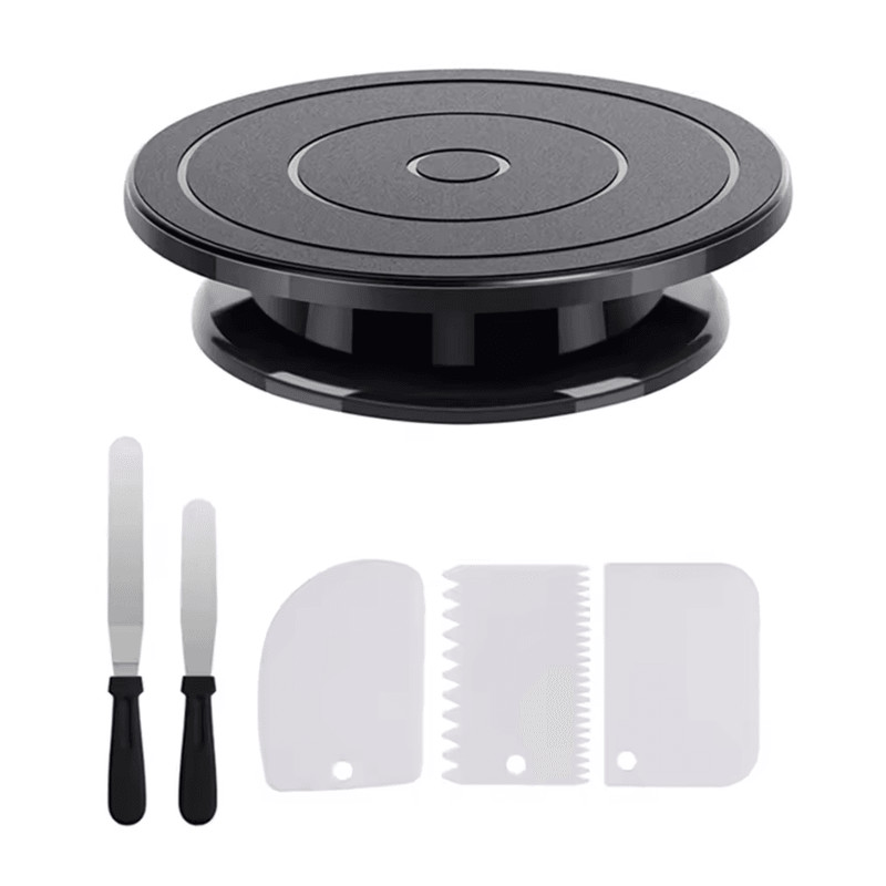 BakeEase 6 Piece Cake Turntable And Decorating Kit For Effortless Frosting And Design 6