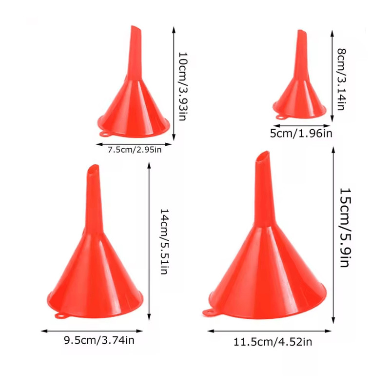 FlowEase 4 Piece Plastic Kitchen Funnel Set For Home Auto And Everyday Use 3