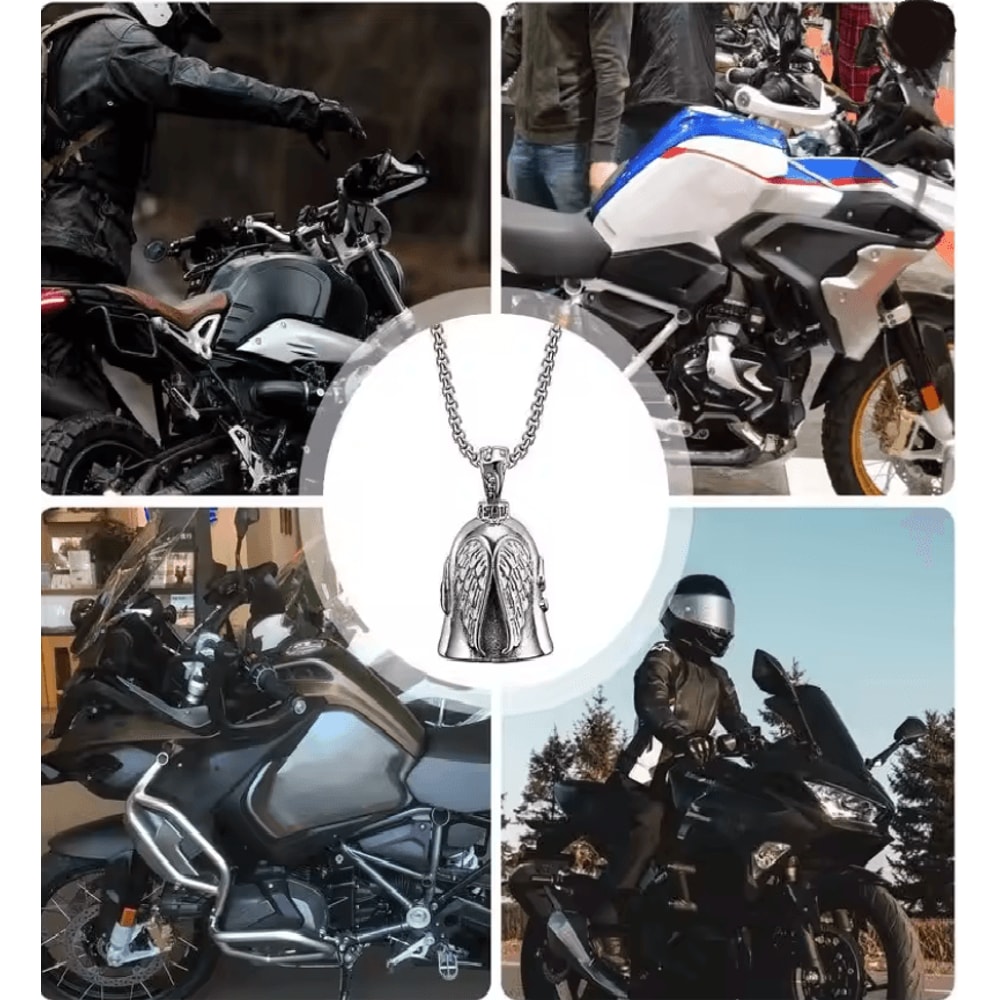 RideGuard Stainless Steel Motorcycle Guardian Bell With Keyring And Chain 3