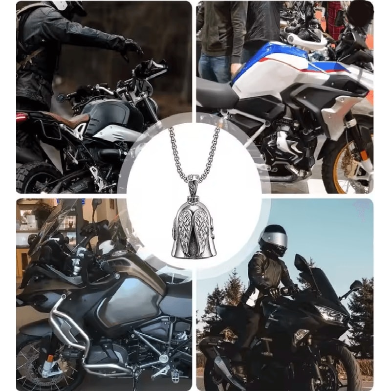 RideGuard Stainless Steel Motorcycle Guardian Bell With Keyring And Chain 3