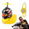TurboDuck Rubber Wind Duck Car And Motorcycle Dashboard Ornament With Helmet And Propeller 2