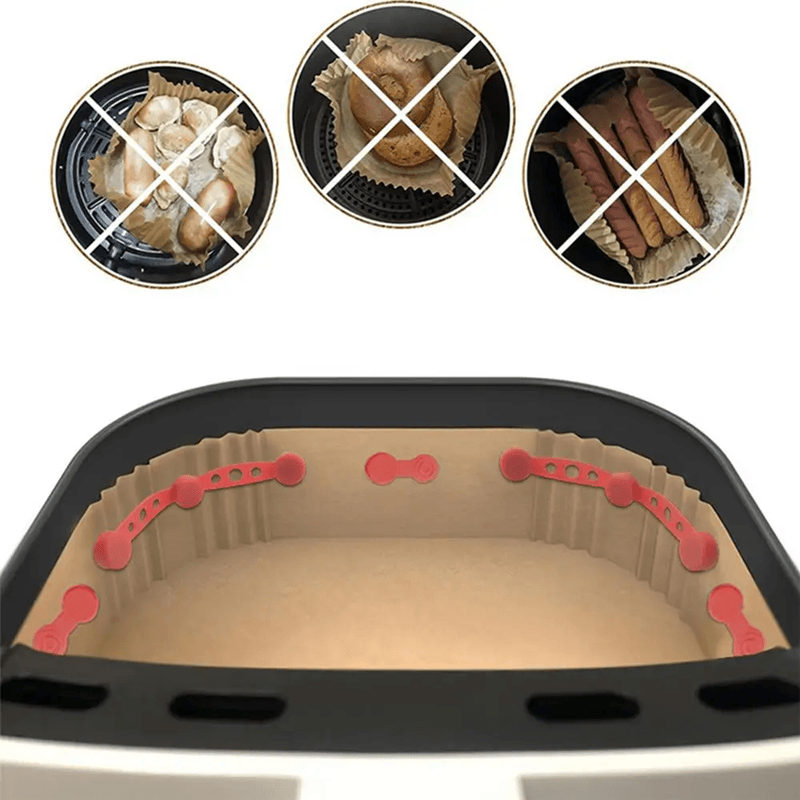 AirFryer SecureMag Parchment Paper Holder Set Magnetic Liner Buckles For Air Fryer Accessories 1