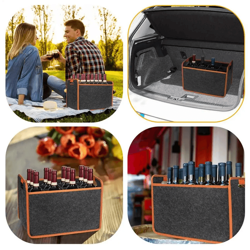 TravelBottle Felt 12Compartment Carrier Tote Portable Wine Bottle Tote Bag For Travel Picnic Weddin 1