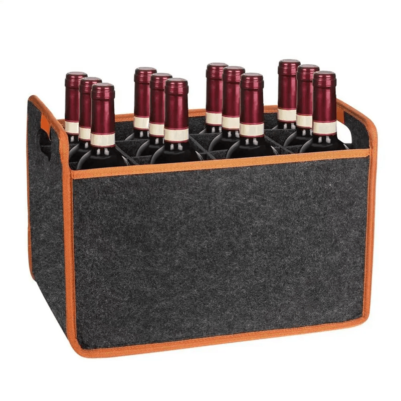 TravelBottle Felt 12Compartment Carrier Tote Portable Wine Bottle Tote Bag For Travel Picnic Weddin 2