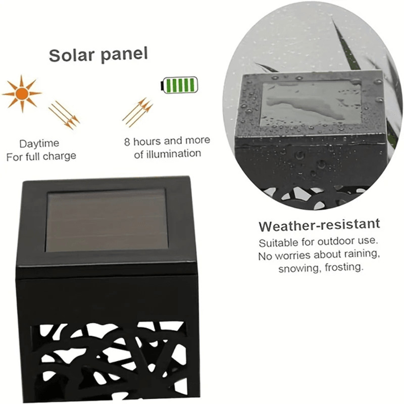 SolarLumen HollowOut Garden Stake Lights 6Pack Decorative Waterproof Outdoor Landscape Lighting 2