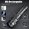 TitanBeam 10000W Rechargeable LED Tactical Flashlight Long Range Emergency Spotlight Torch 1