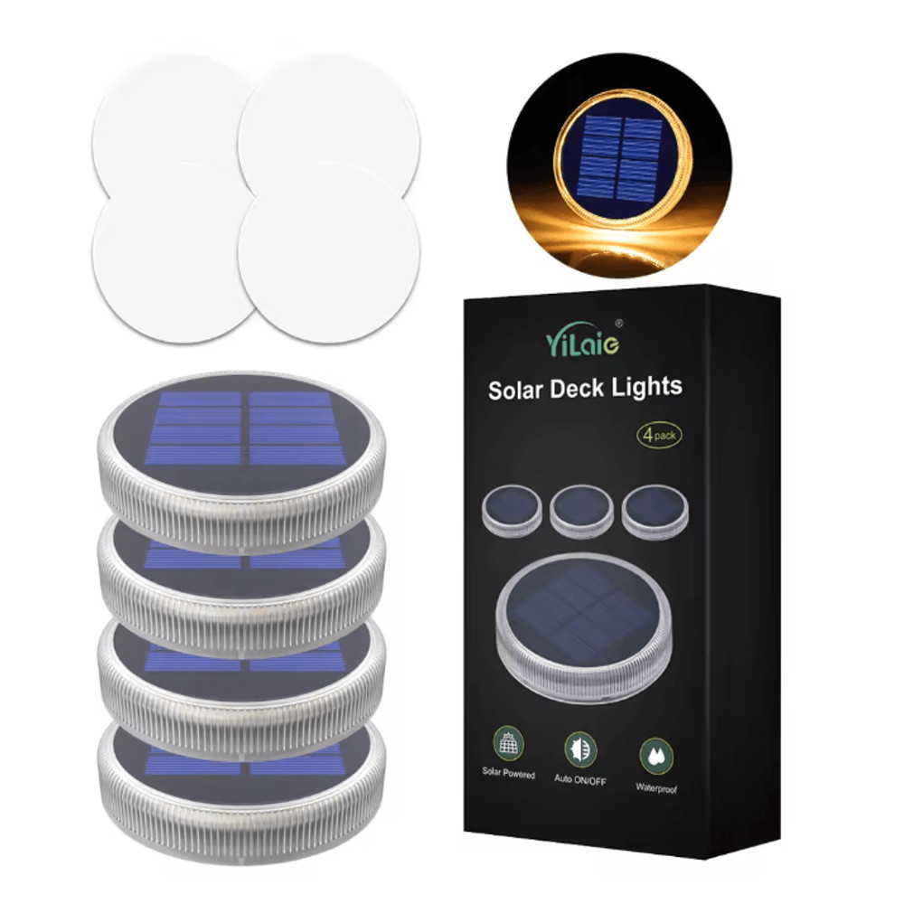 LumiDeck Solar LED Deck Lights Outdoor Waterproof 4 Pack 5