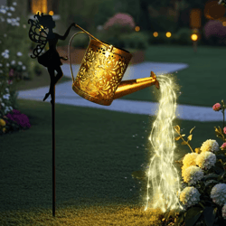 lumipour solar fairy watering can light outdoor garden decoration