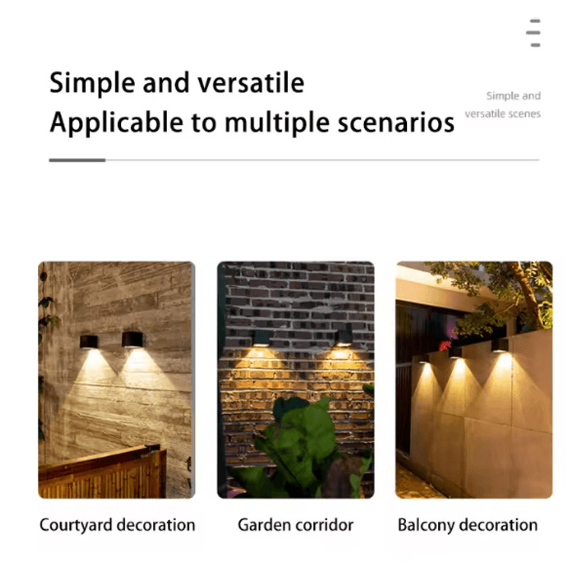 LumiSquare Solar Wall Light Outdoor Waterproof Fence Lamp 1