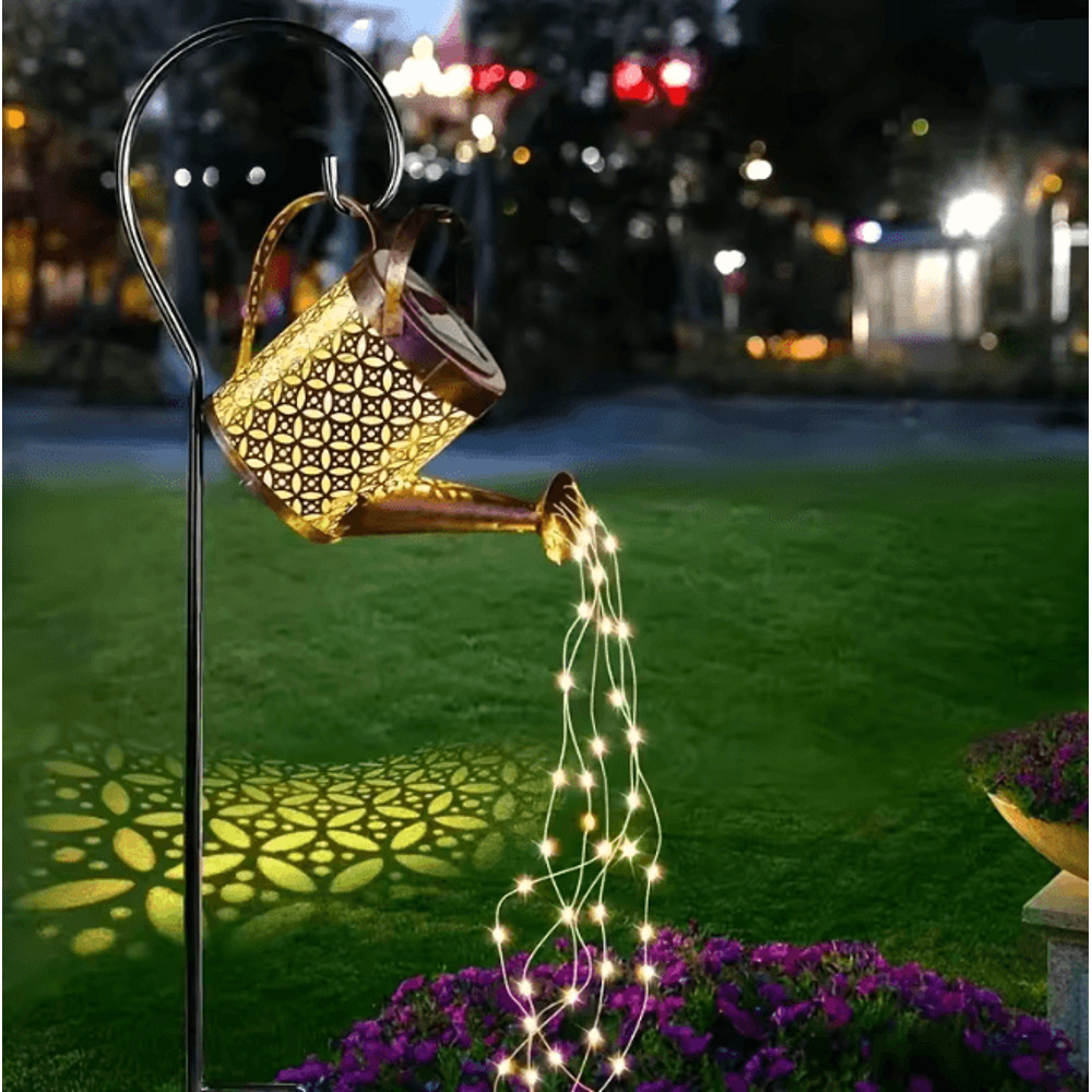AquaGlow Solar Watering Can Light Outdoor Decorative Fairy Shower Lamp 4