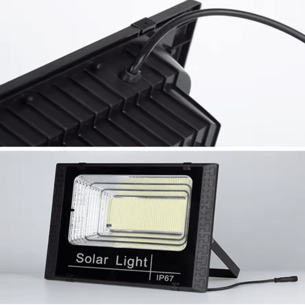 SolarBright 500W Outdoor LED Floodlight With Remote And Solar Panel 1