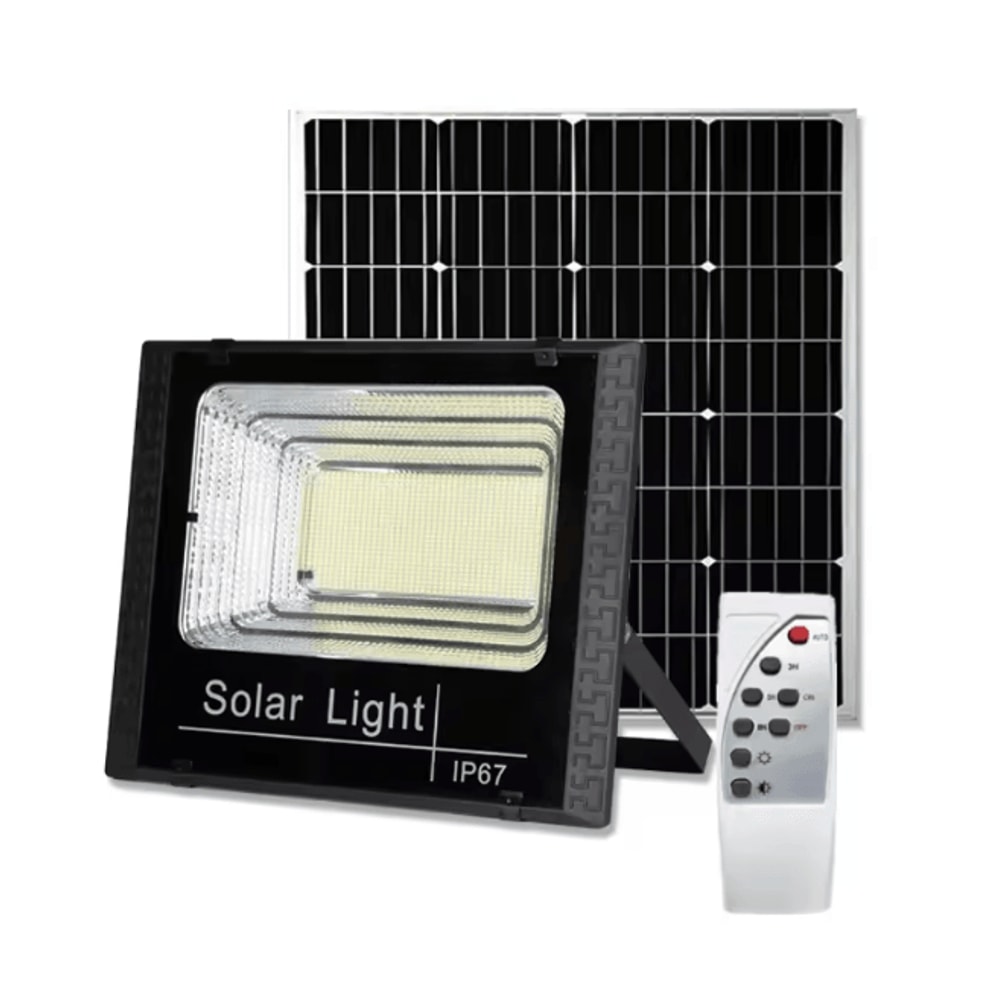 SolarBright 500W Outdoor LED Floodlight With Remote And Solar Panel 2