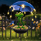 FrogGlow Solar Frog Garden Light With Umbrella And Bird Feeder Decor 0