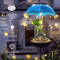 FrogGlow Solar Frog Garden Light With Umbrella And Bird Feeder Decor 1