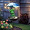 FrogGlow Solar Frog Garden Light With Umbrella And Bird Feeder Decor 4