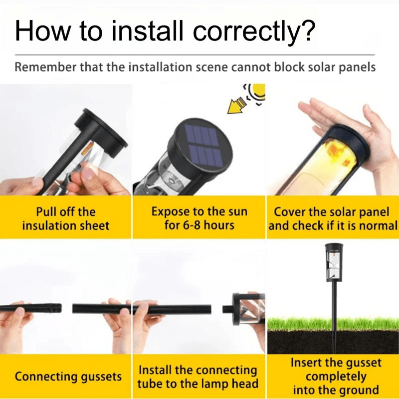 BrightFlow Hourglass Solar Pathway Lights Outdoor Garden Set 1