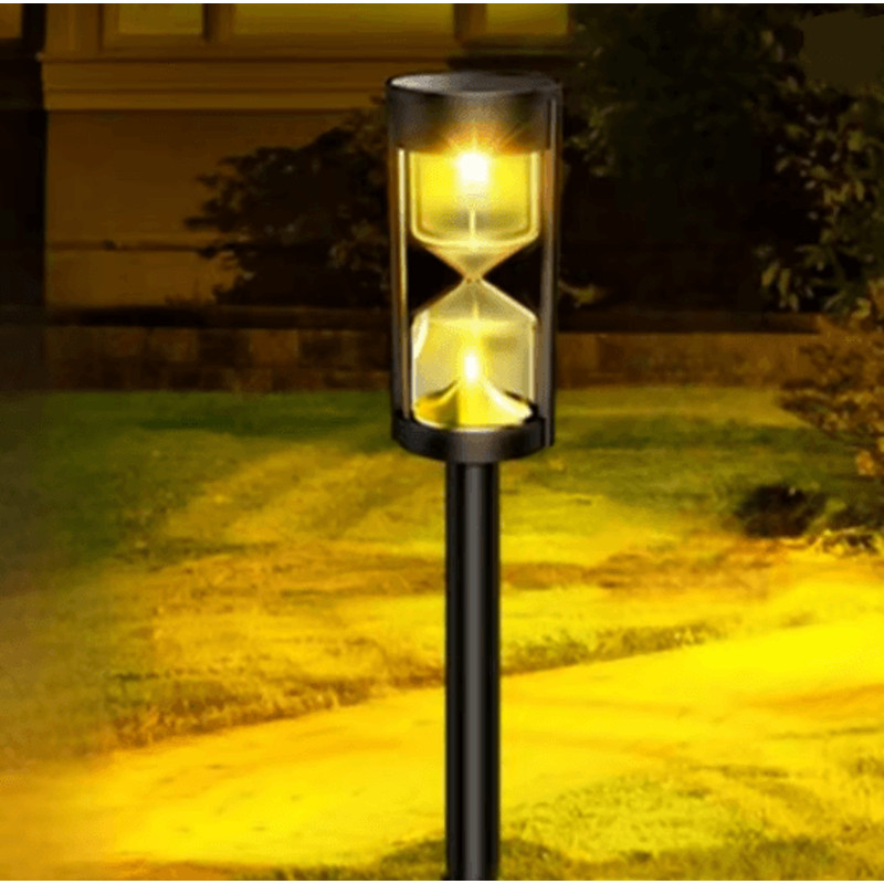 BrightFlow Hourglass Solar Pathway Lights Outdoor Garden Set 3