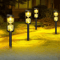 BrightFlow Hourglass Solar Pathway Lights Outdoor Garden Set 4