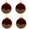 VelvetGlitz 3Inch Red Velvet Sequin Christmas Balls Set Premium Glitter Ornaments For Tree And Par 5
