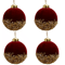 VelvetGlitz 3Inch Red Velvet Sequin Christmas Balls Set Premium Glitter Ornaments For Tree And Par 5