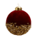 VelvetGlitz 3Inch Red Velvet Sequin Christmas Balls Set Premium Glitter Ornaments For Tree And Par 3
