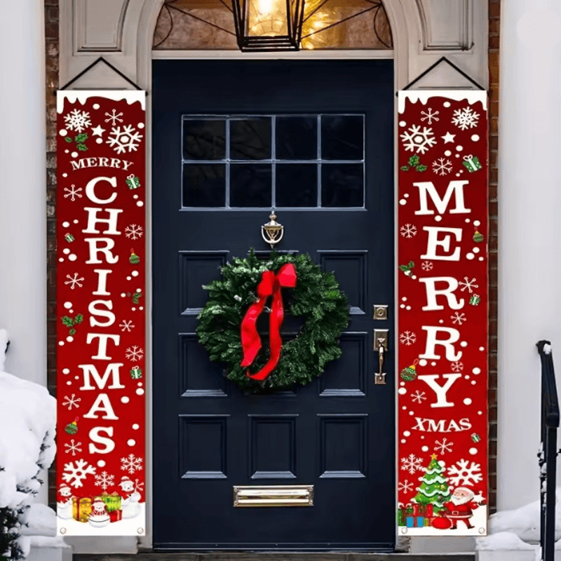 FestiveWelcome Christmas Door Banners Set For Home And Party Decoration 0