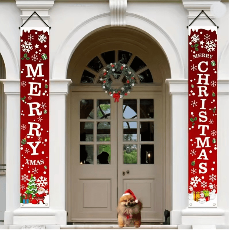 FestiveWelcome Christmas Door Banners Set For Home And Party Decoration 2