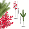 EverJoy Christmas Pine And Berry Branches Set Of 10 3