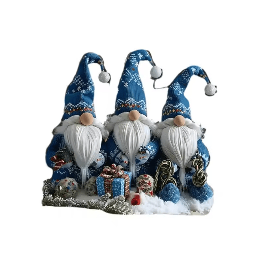 NordicGlow Acrylic Christmas Gnome Tabletop Decor Set Of 3 3