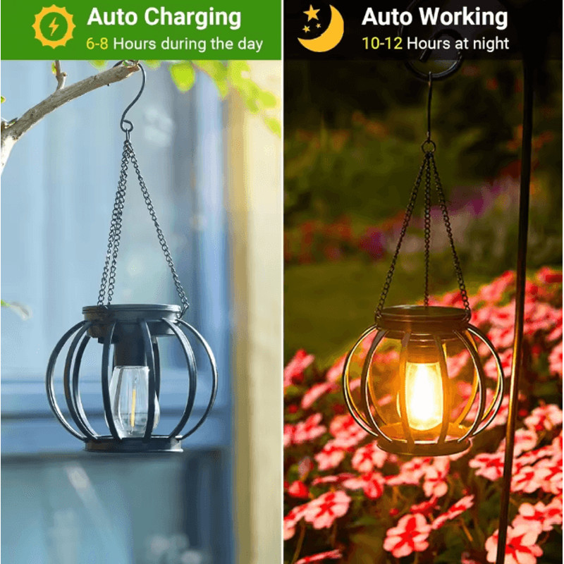 SolarGlow Outdoor Hanging Lantern Waterproof Garden Light 2