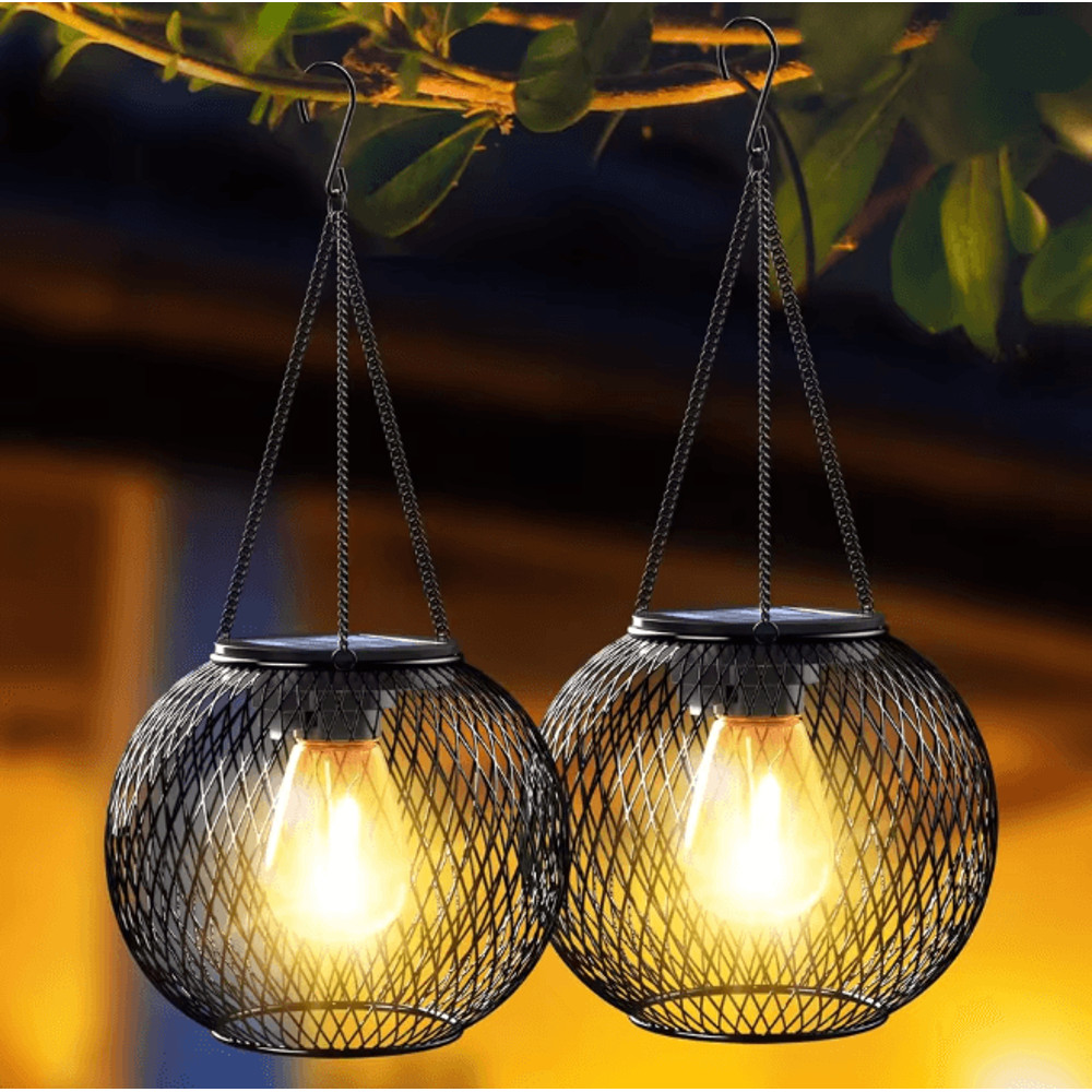 SolarGlow Outdoor Hanging Lantern Waterproof Garden Light 4